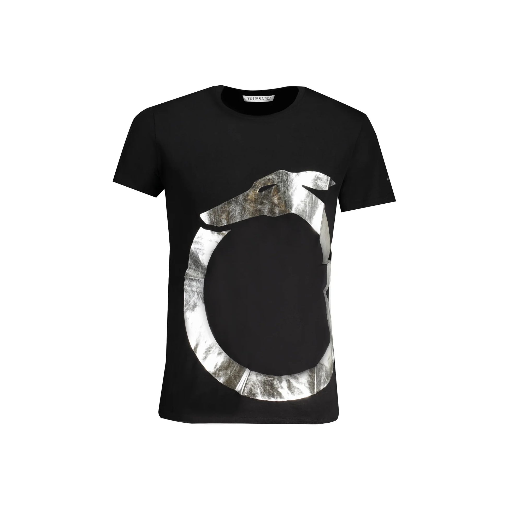 Trussardi T-Shirt Maniche Corte Uomo Nera Stampa Logo Nero - foto prodotto