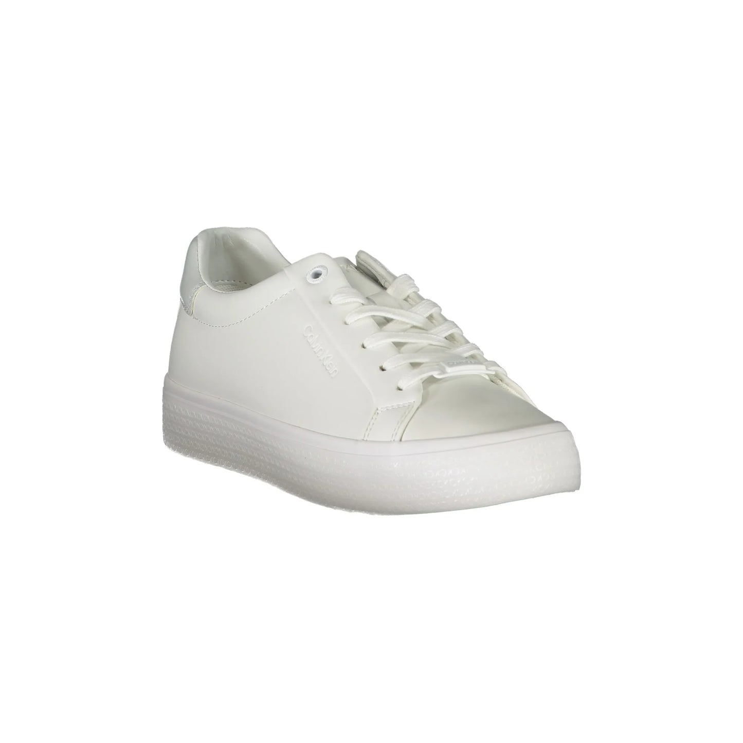 CALVIN KLEIN Scarpe Sportive Donna Bianche in Pelle con Lacci Sneakers bianco - vista 2