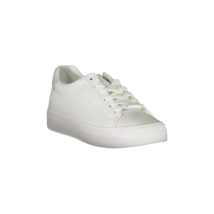 CALVIN KLEIN Scarpe Sportive Donna Bianche in Pelle con Lacci Sneakers bianco - vista 2