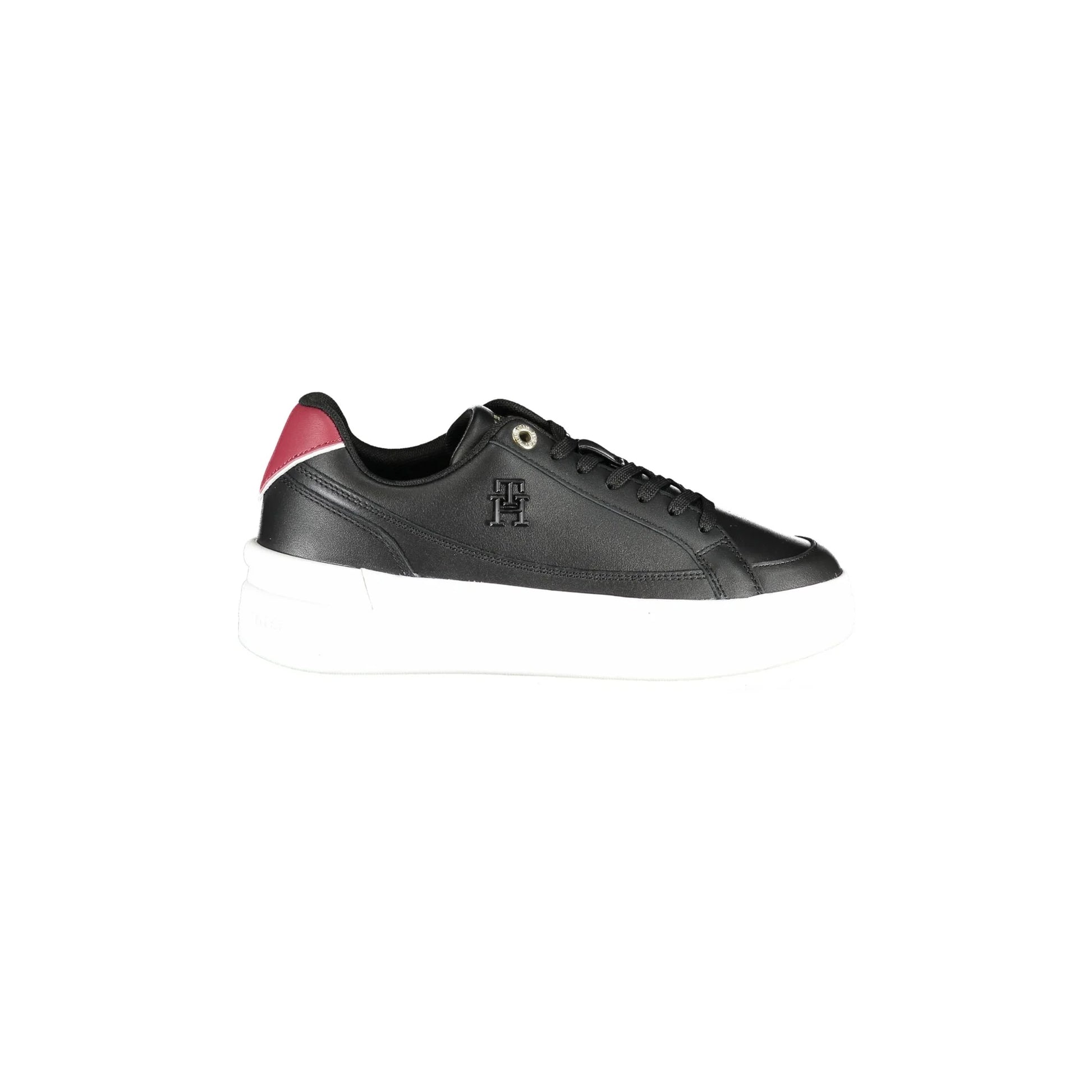 TOMMY HILFIGER Scarpe Sportive Donna Nere con Applicazione Logo Sneakers Nero - foto prodotto