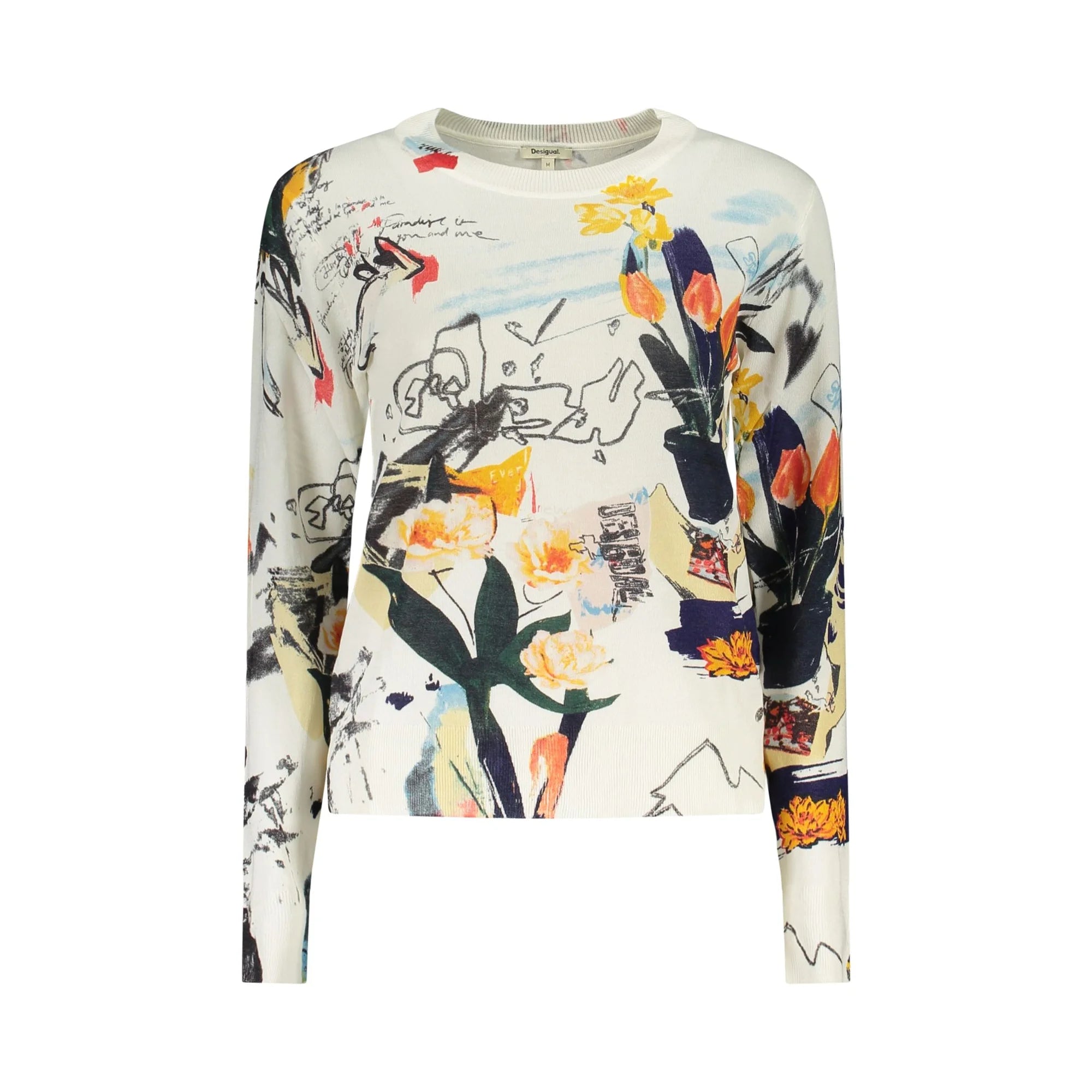 DESIGUAL MAGLIA DONNA BIANCO