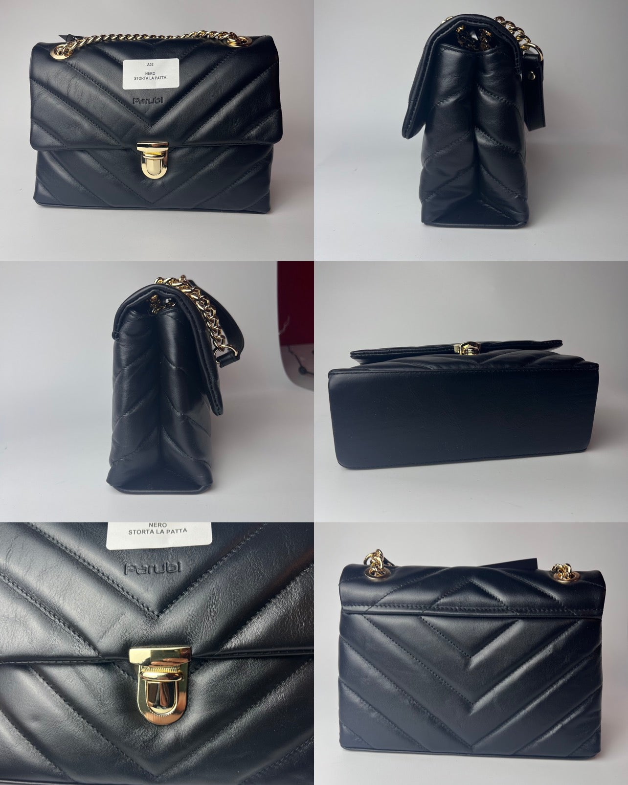 Borsa Donna a Tracolla e Spalla - Outlet con Piccoli Difetti - Modello Elda Parubi Borse Nero - vista 14
