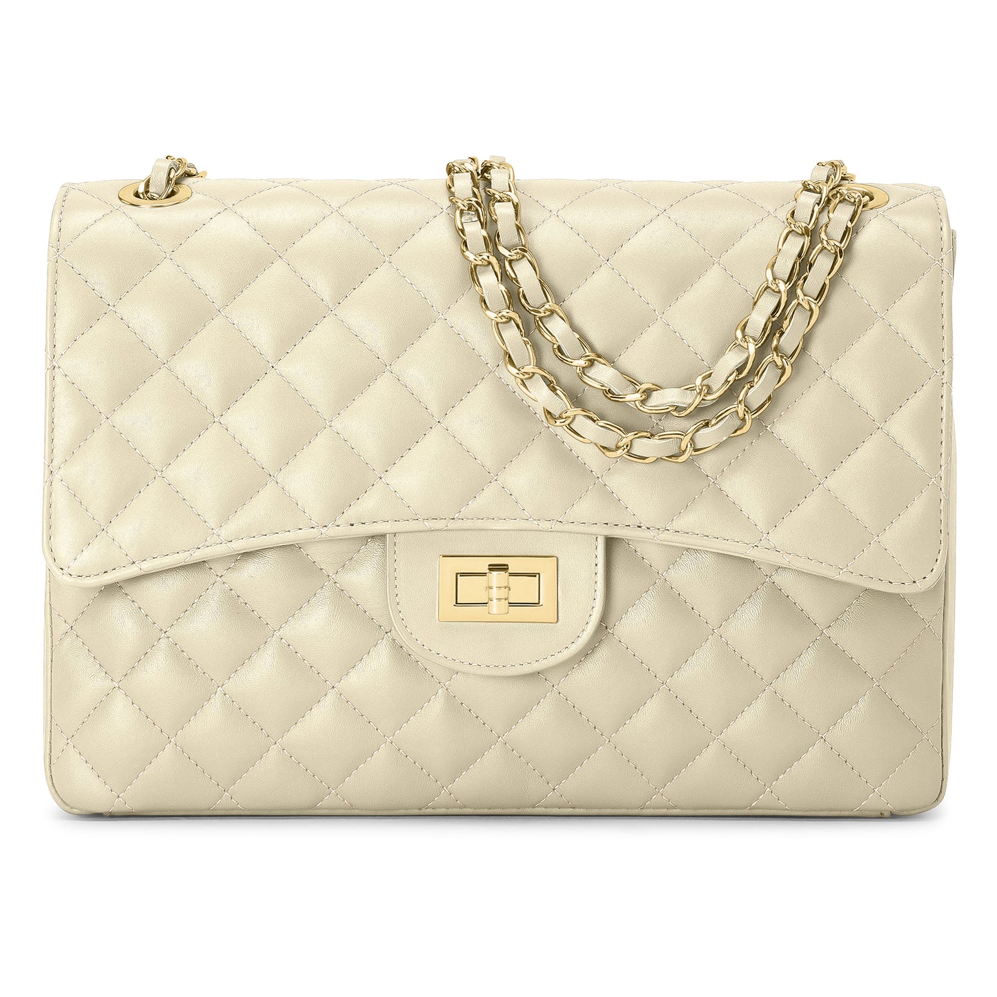 Borsa Donna a Spalla e Tracolla, In Vera Pelle Trapuntata, Made in Italy, Modello Vivienne Parubi Borse Beige - vista 25