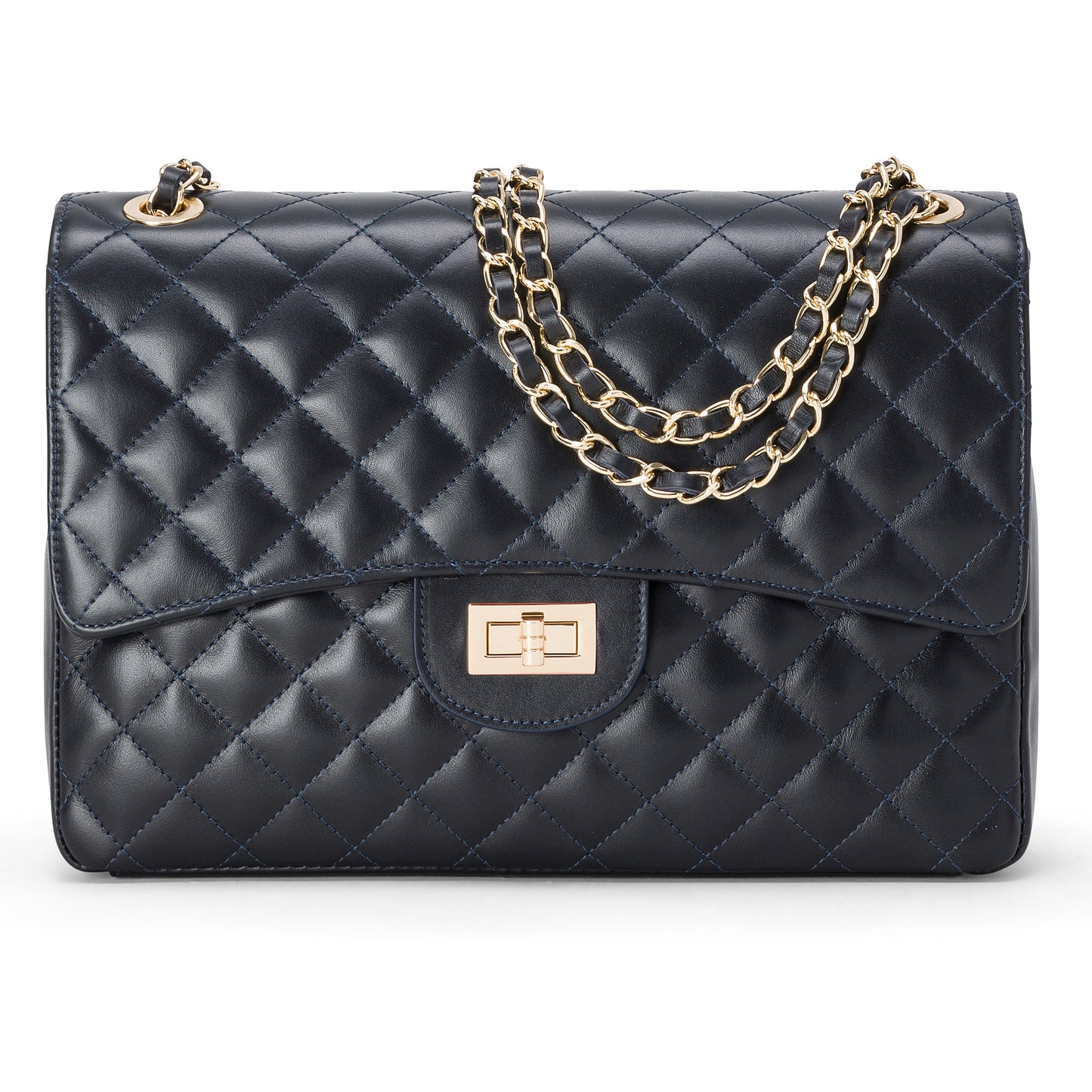 Borsa Donna a Spalla e Tracolla, In Vera Pelle Trapuntata, Made in Italy, Modello Vivienne Parubi Borse Blu Navy - vista 49