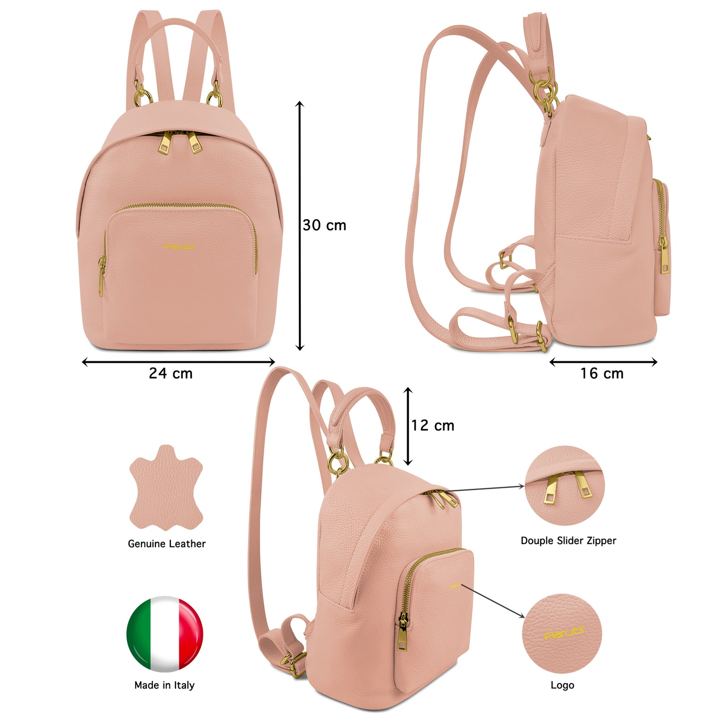Zaino Donna, In Vera Pelle, Made in Italy, Modello Ines Parubi - vista 125