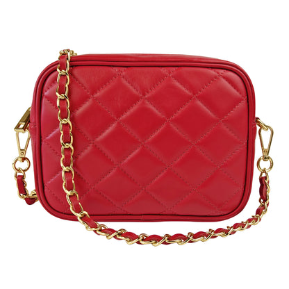 Borsa Donna a Tracolla, In Vera Pelle Trapuntata, Made in Italy, Modello Nora Parubi Borse Rosso - vista 32