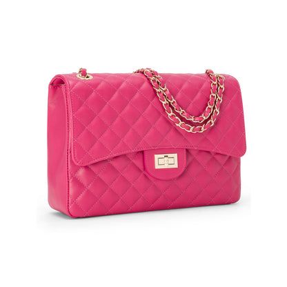 Borsa Donna a Spalla Fucsia, in Vera Pelle, Made In Italy, Vivienne Parubi Borse - vista 3