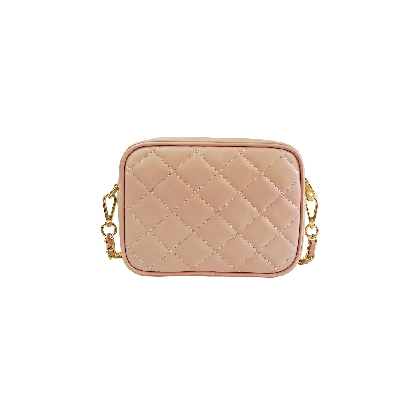 Borsa Donna a Tracolla Trapuntata Rosa, In Vera Pelle, Made in Italy, Nora Parubi Borse - vista 3