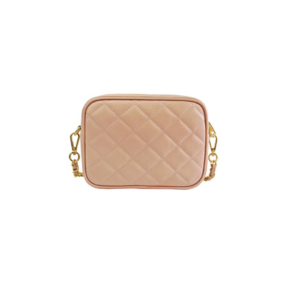 Borsa Donna a Tracolla Trapuntata Rosa, In Vera Pelle, Made in Italy, Nora Parubi Borse - vista 3