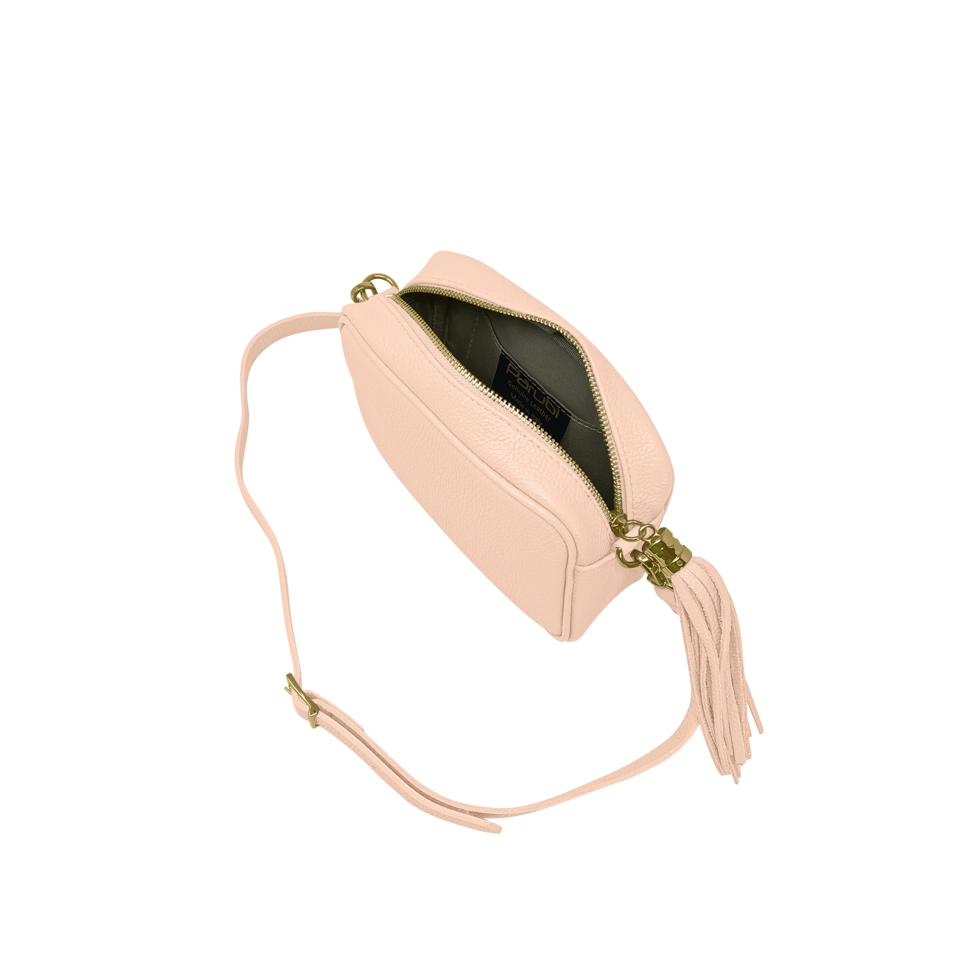 Borsa Donna a Tracolla Rosa Cipria, In Vera Pelle, Made in Italy, Anastasia