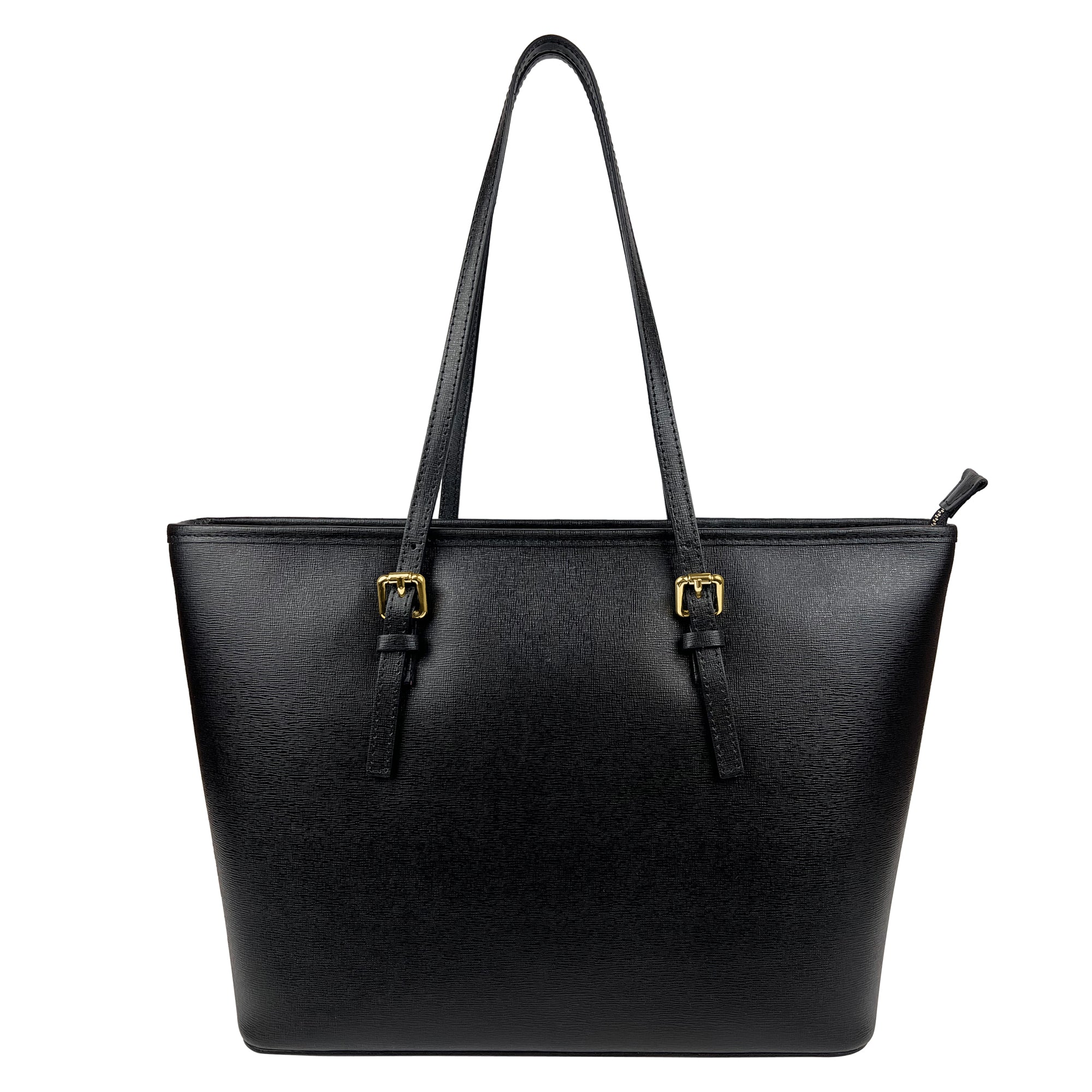 Borsa Shopping Donna a Spalla, In Vera Pelle, Made in Italy, Modello Sophia Parubi Borse Nero - foto prodotto