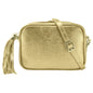 Borsa Donna a Tracolla, In Vera Pelle Laminata, Made in Italy, Modello Anastasia Parubi Borse Oro - vista 8