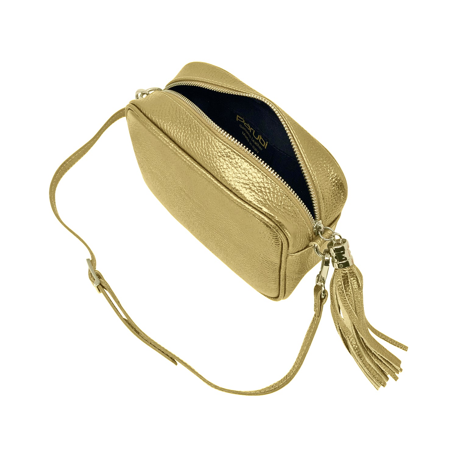 Borsa Donna a Tracolla, In Vera Pelle Laminata, Made in Italy, Modello Anastasia Parubi Borse - vista 12