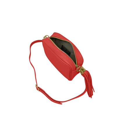 Borsa Donna a Tracolla Rosso, In Vera Pelle, Made in Italy, Anastasia Parubi Borse - vista 6