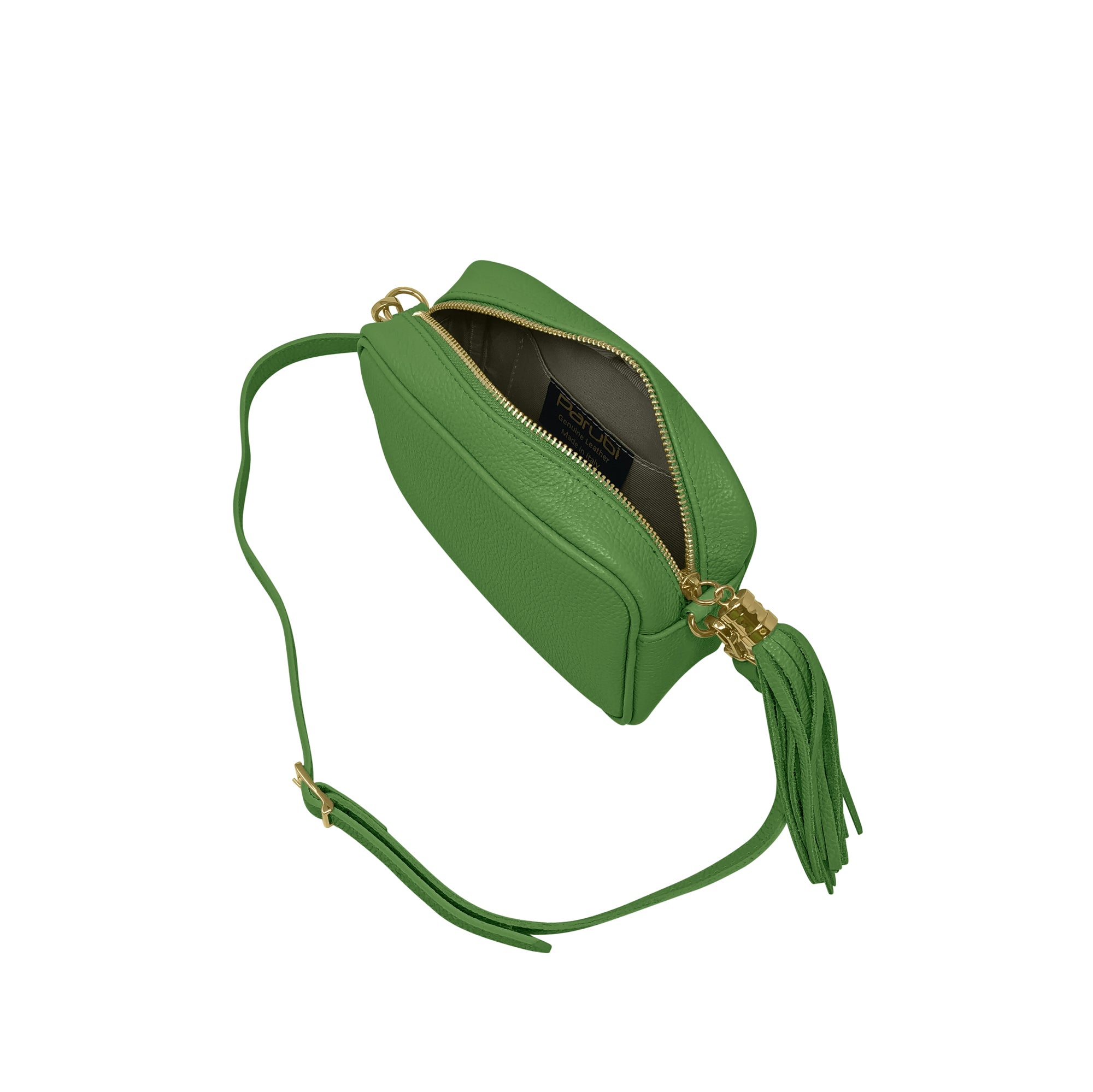Borsa Donna a Tracolla Verde Brillante, In Vera Pelle, Made in Italy, Anastasia