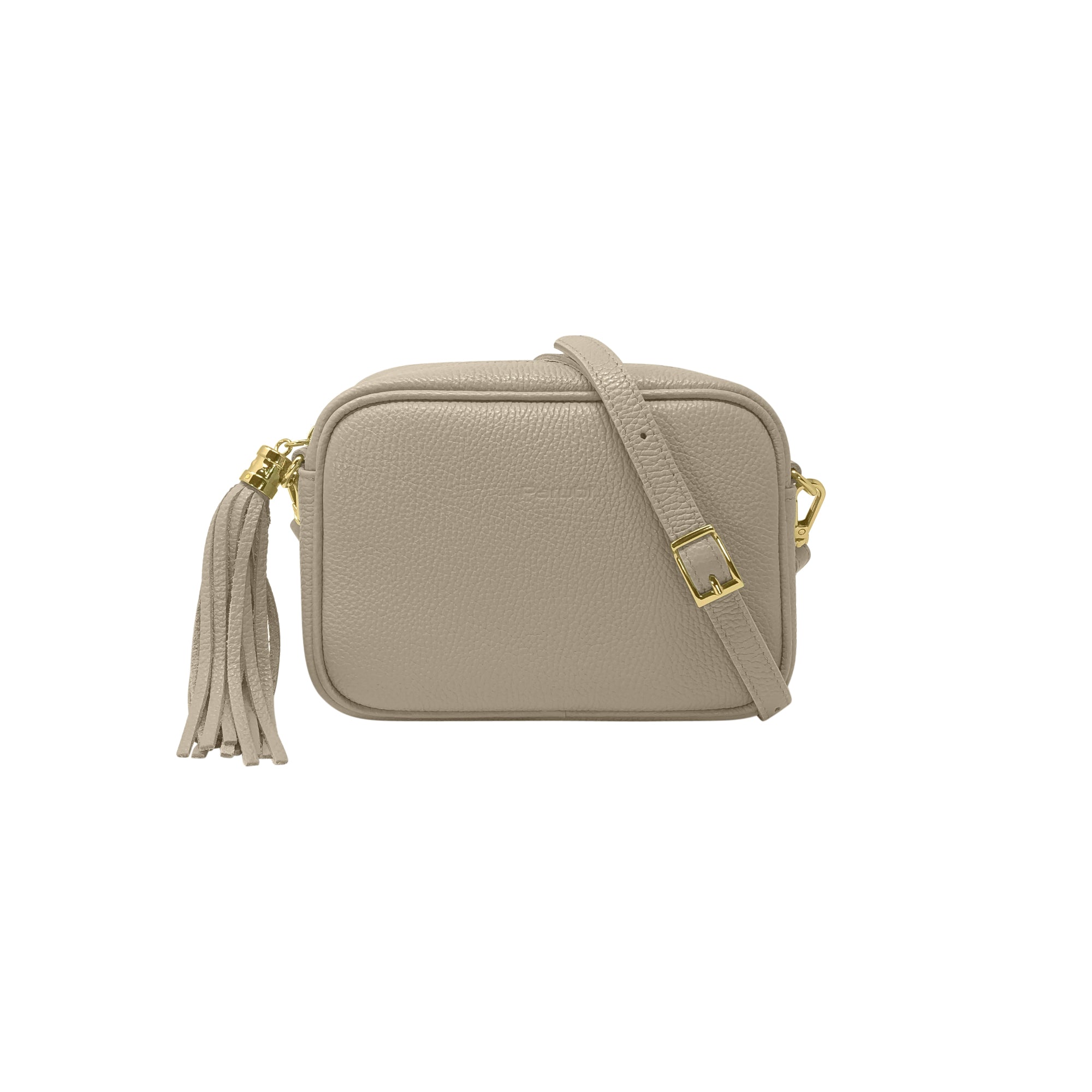 Borsa Donna a Tracolla Grigio Perla, In Vera Pelle, Made in Italy, Anastasia