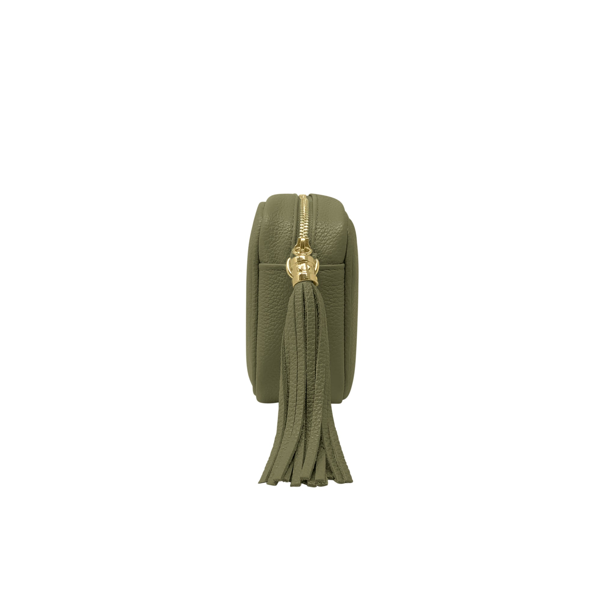 Borsa Donna a Tracolla Verde Militare, In Vera Pelle, Made in Italy, Anastasia