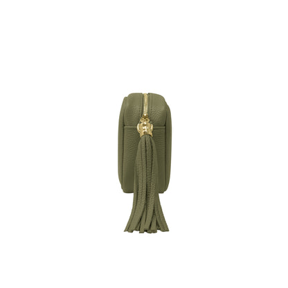 Borsa Donna a Tracolla Verde Militare, In Vera Pelle, Made in Italy, Anastasia Parubi Borse - vista 3
