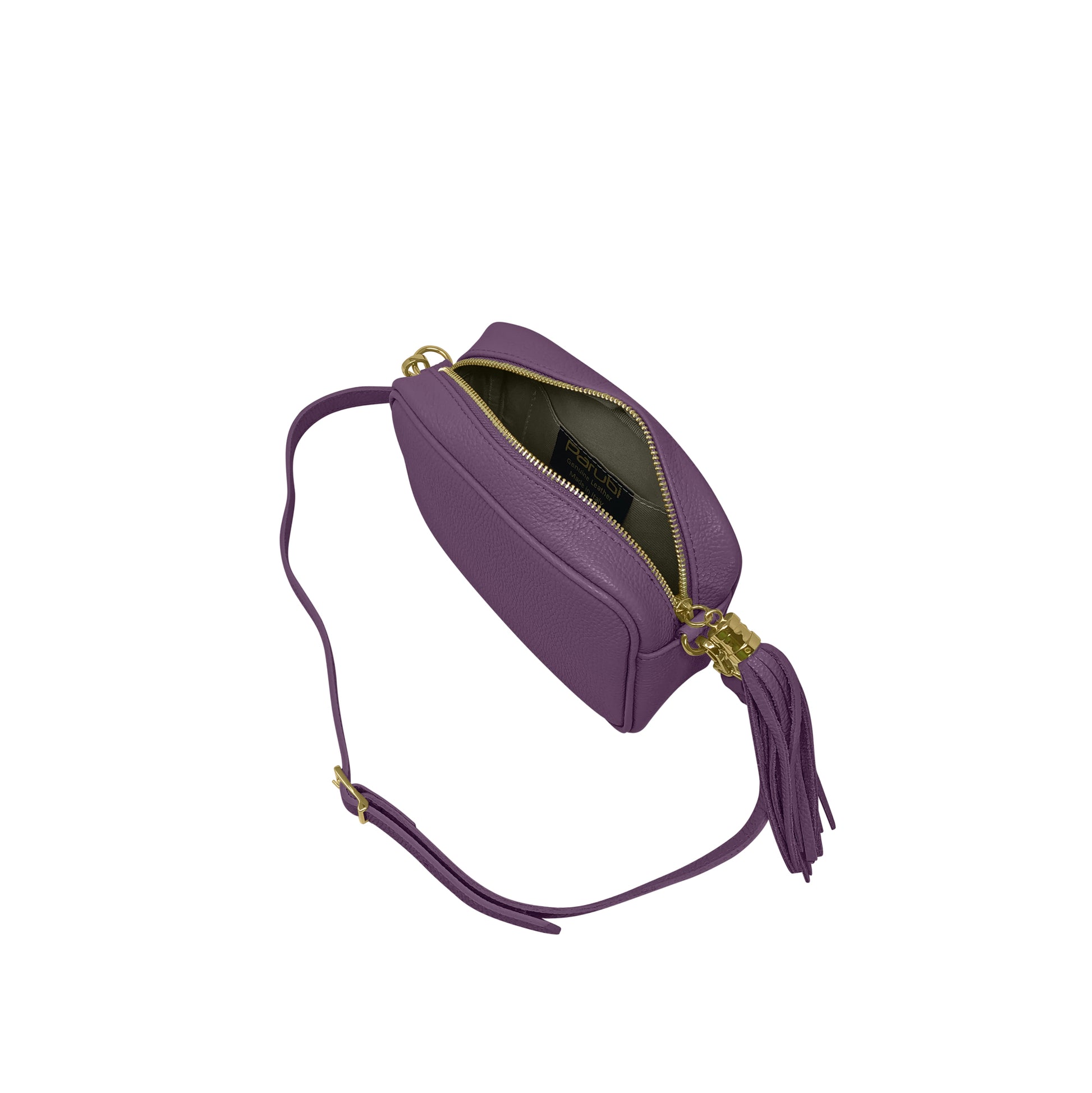 Borsa Donna a Tracolla Viola, In Vera Pelle, Made in Italy, Anastasia Parubi Borse - vista 6