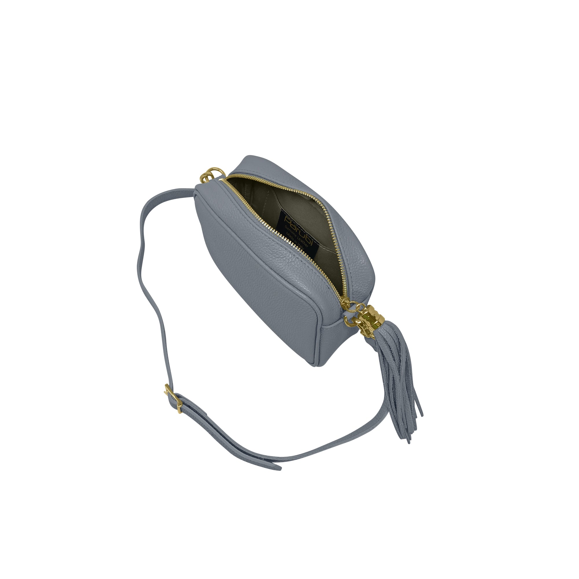 Borsa Donna a Tracolla Blu Avio, In Vera Pelle, Made in Italy, Anastasia