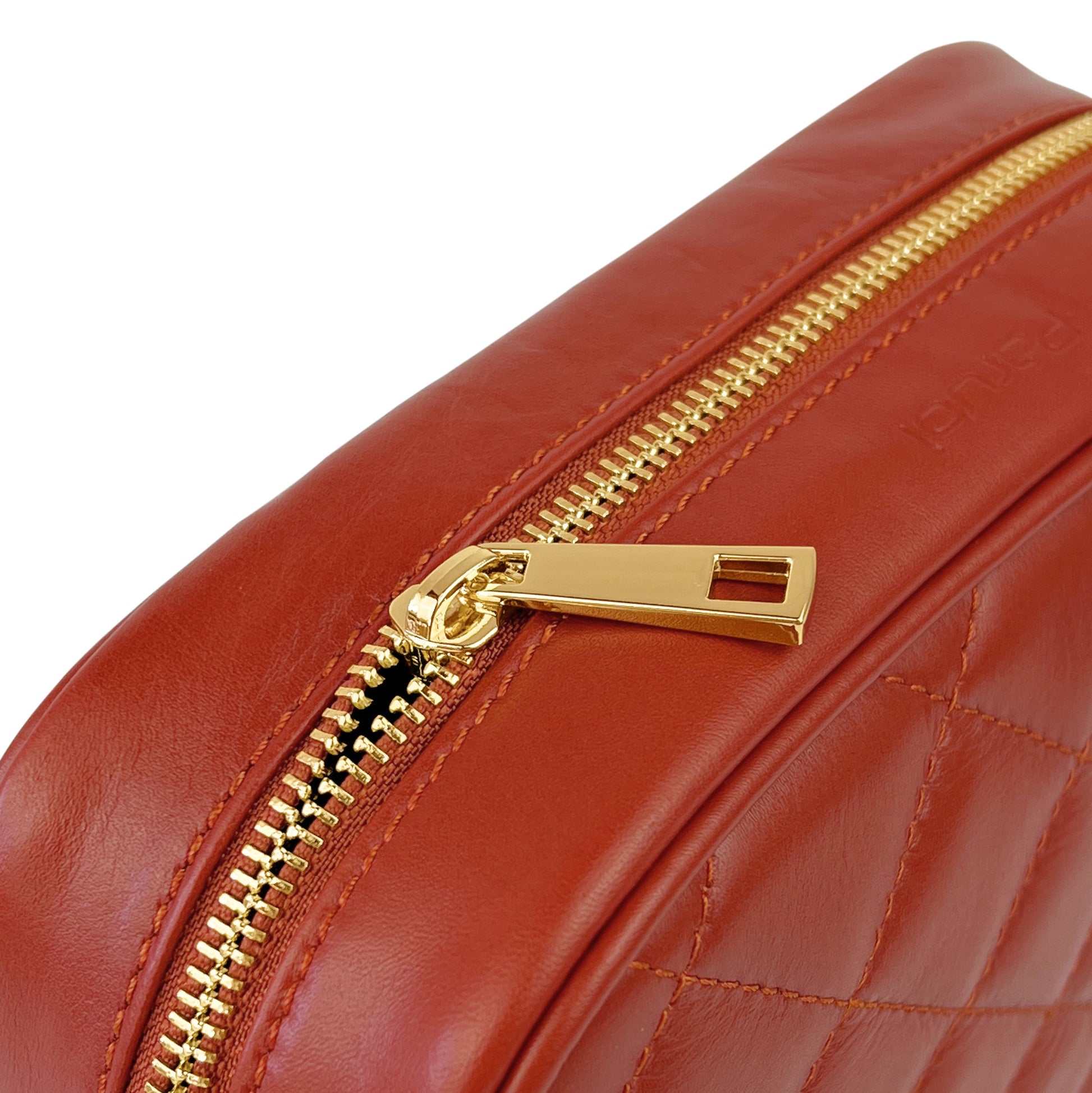 Borsa Donna a Tracolla Trapuntata Rosso Mattone, In Vera Pelle, Made in Italy, Nora Parubi Borse - vista 5