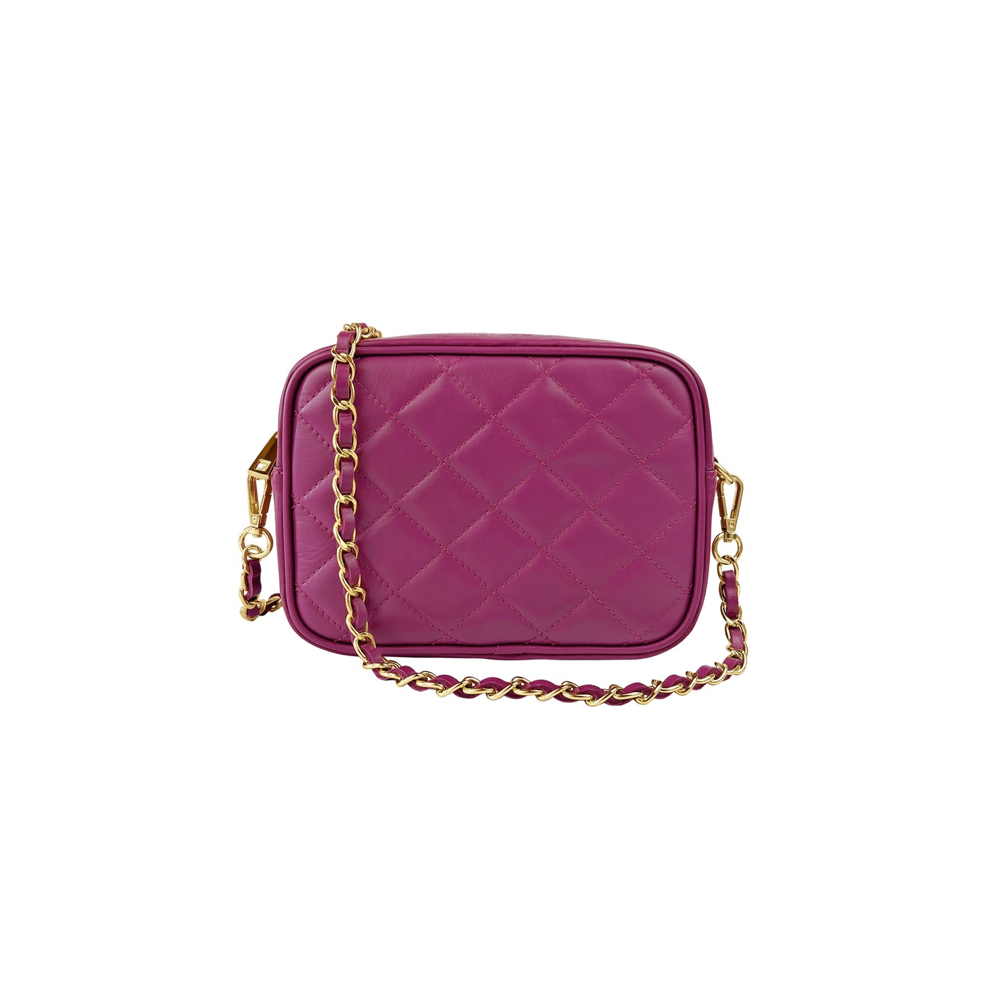 Borsa Donna a Tracolla Trapuntata Ciclamino, In Vera Pelle, Made in Italy, Nora Parubi Borse - foto prodotto