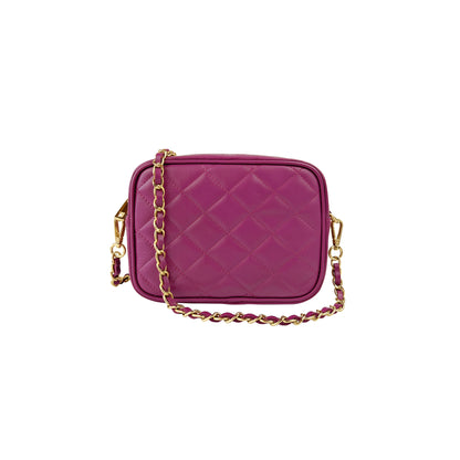 Borsa Donna a Tracolla Trapuntata Ciclamino, In Vera Pelle, Made in Italy, Nora Parubi Borse - foto prodotto