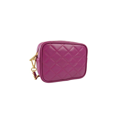 Borsa Donna a Tracolla Trapuntata Ciclamino, In Vera Pelle, Made in Italy, Nora Parubi Borse - vista 3