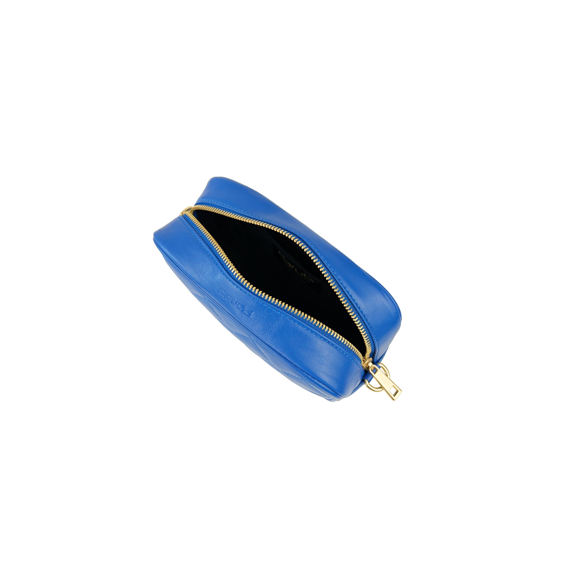 Borsa Donna a Tracolla Trapuntata Blu, In Vera Pelle, Made in Italy, Nora