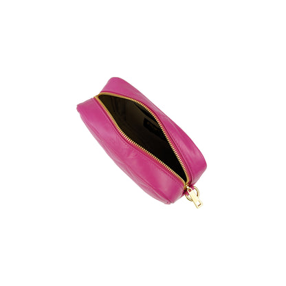 Borsa Donna a Tracolla Trapuntata Fucsia, In Vera Pelle, Made in Italy, Nora Parubi Borse - vista 7