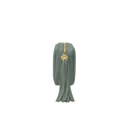 Borsa Donna a Tracolla Grigio Azzurro, In Vera Pelle, Made in Italy, Anastasia Parubi Borse - vista 3