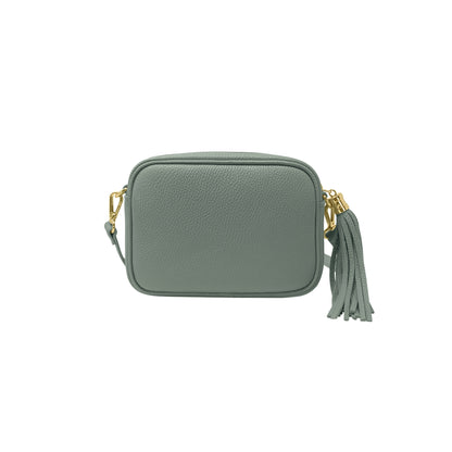 Borsa Donna a Tracolla Grigio Azzurro, In Vera Pelle, Made in Italy, Anastasia Parubi Borse - vista 4
