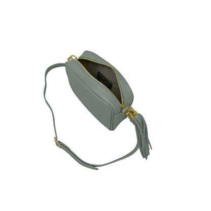 Borsa Donna a Tracolla Grigio Azzurro, In Vera Pelle, Made in Italy, Anastasia Parubi Borse - vista 6