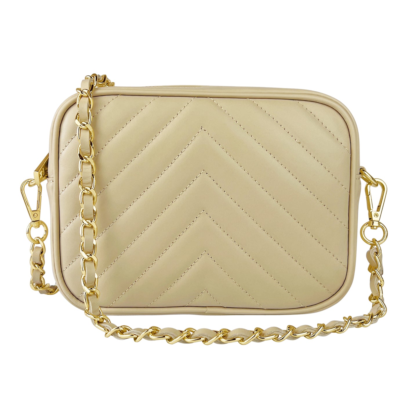 Borsa Donna a Tracolla, In Vera Pelle Trapuntata, Made in Italy, Modello Lola Parubi Borse Beige - vista 111