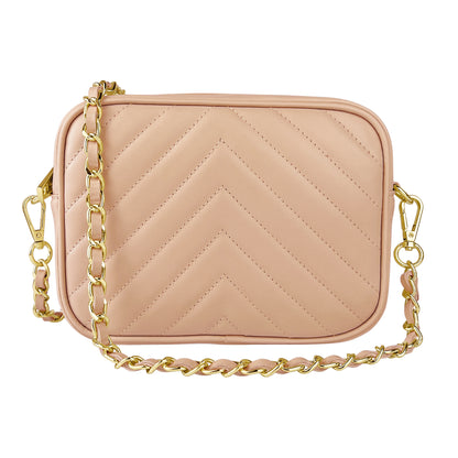 Borsa Donna a Tracolla, In Vera Pelle Trapuntata, Made in Italy, Modello Lola Parubi Borse Rosa Cipria - vista 31