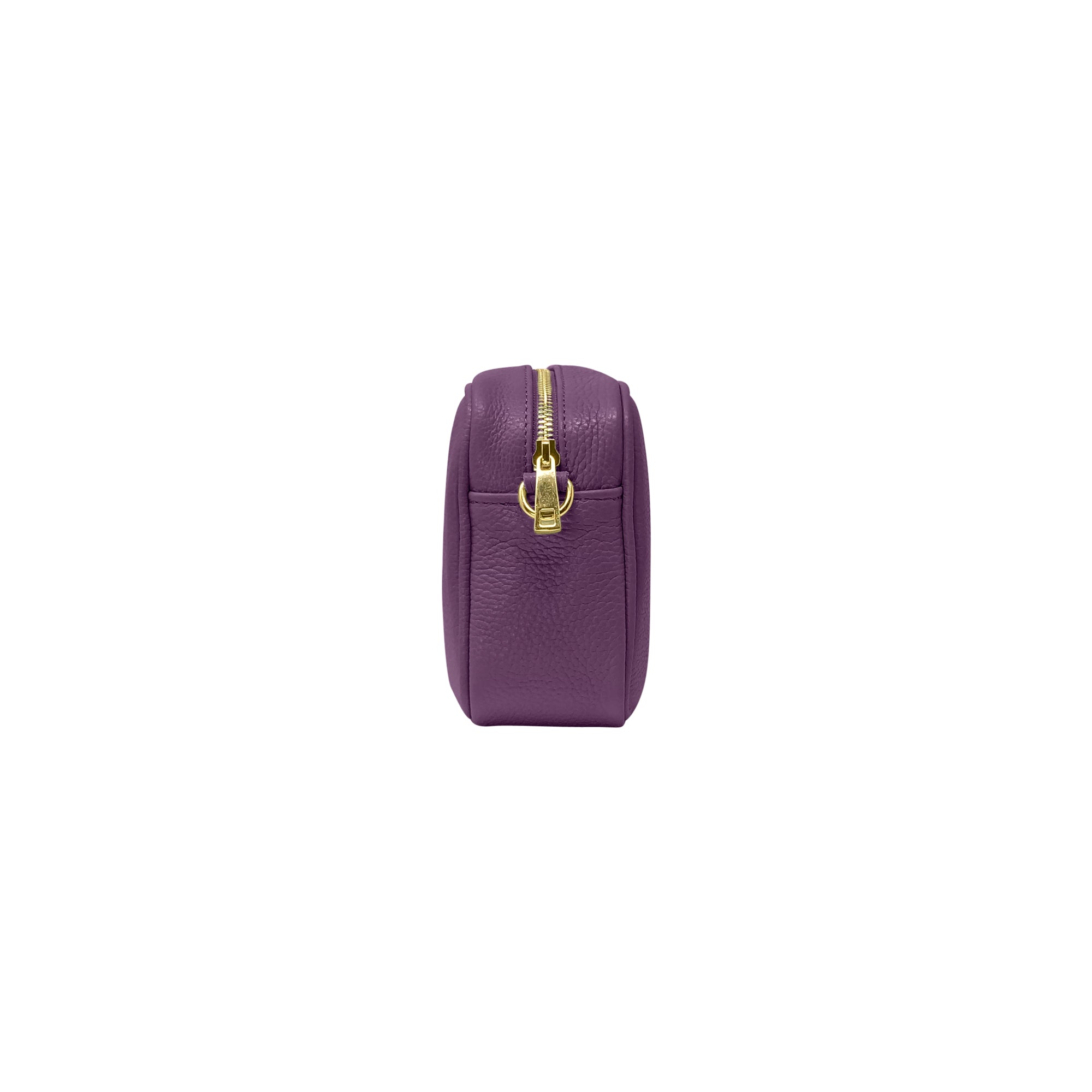 Borsa Donna a Tracolla Viola, In Vera Pelle, Made in Italy, Ginevra