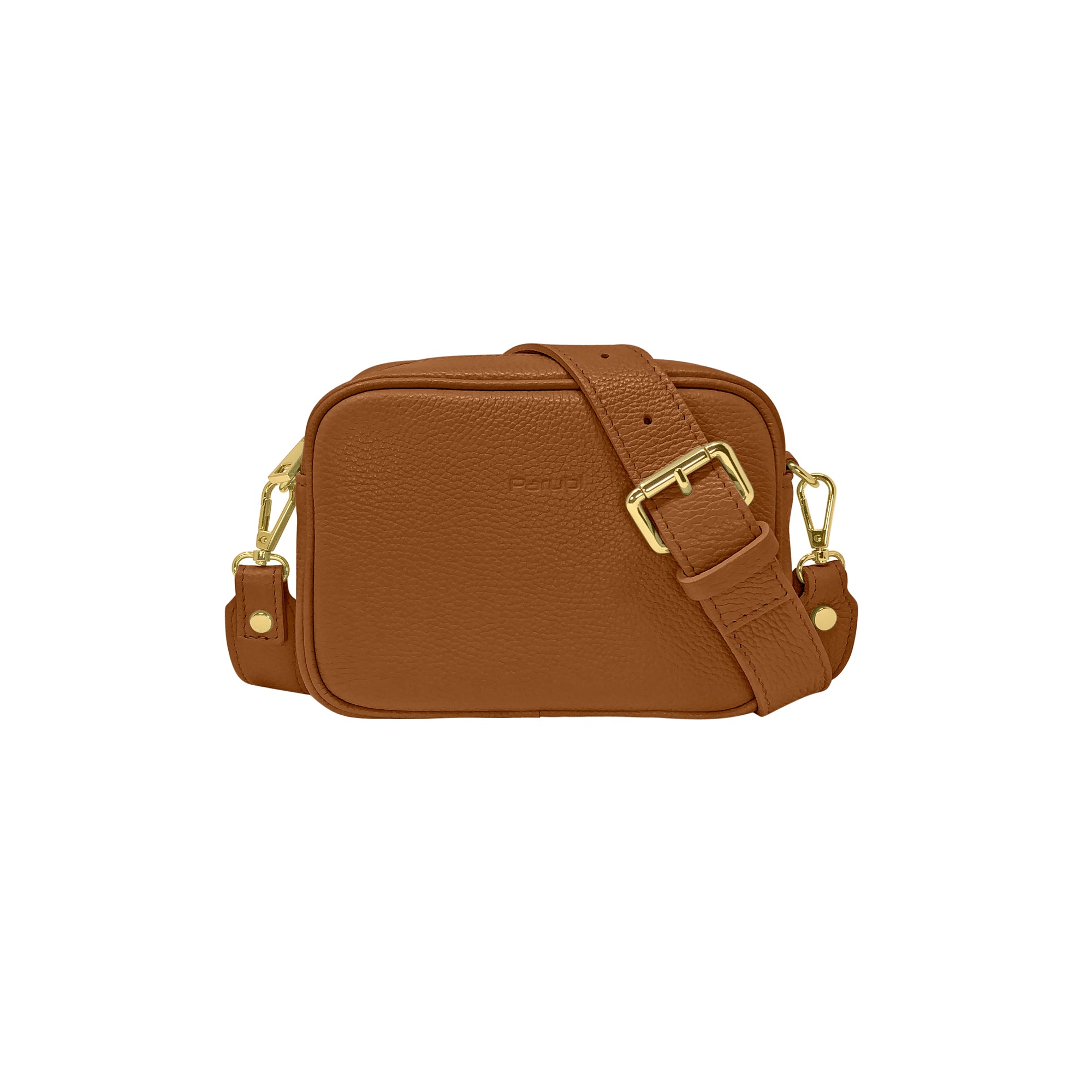 Borsa Donna a Tracolla Marrone Chiaro, In Vera Pelle, Made in Italy, Ginevra