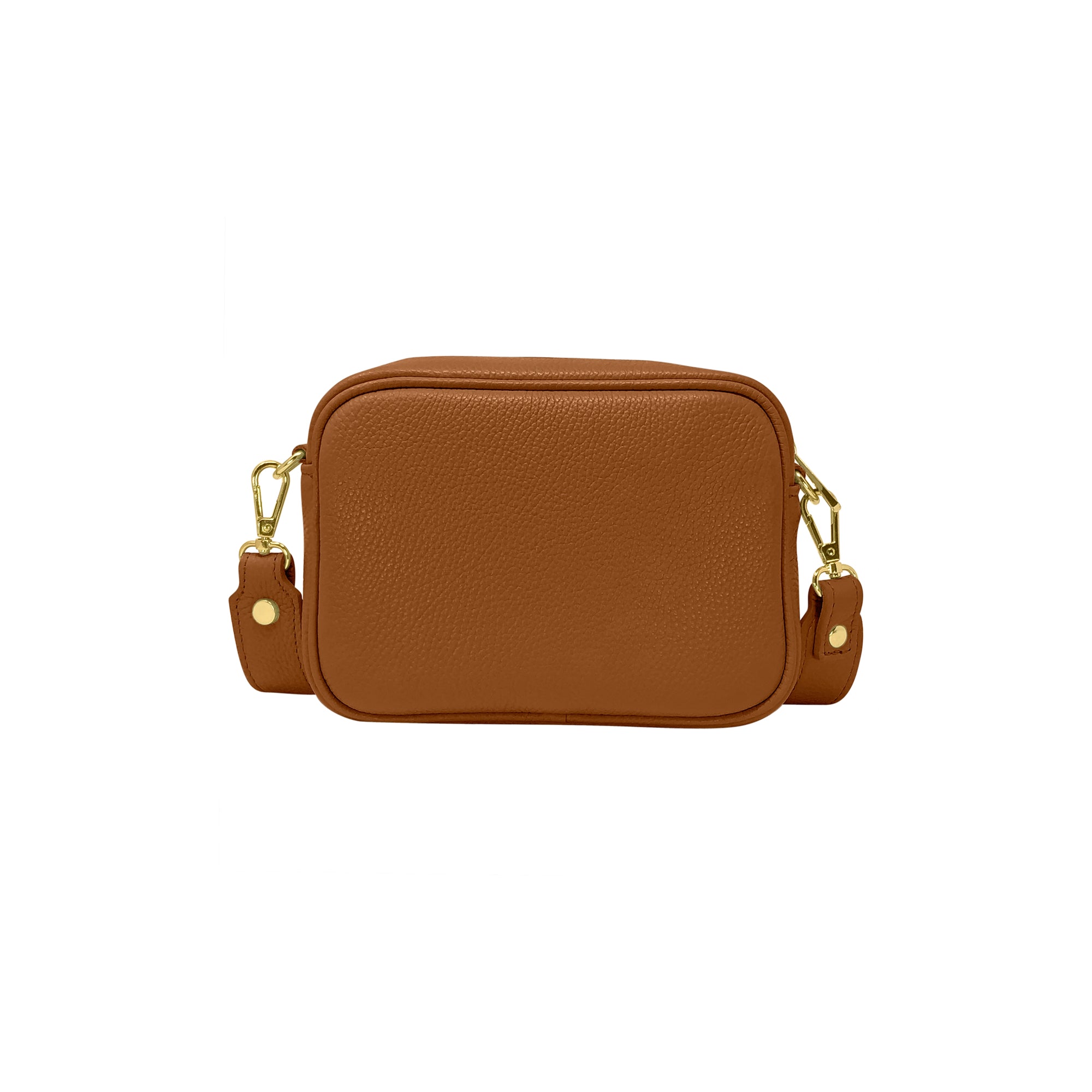 Borsa Donna a Tracolla Marrone Chiaro, In Vera Pelle, Made in Italy, Ginevra