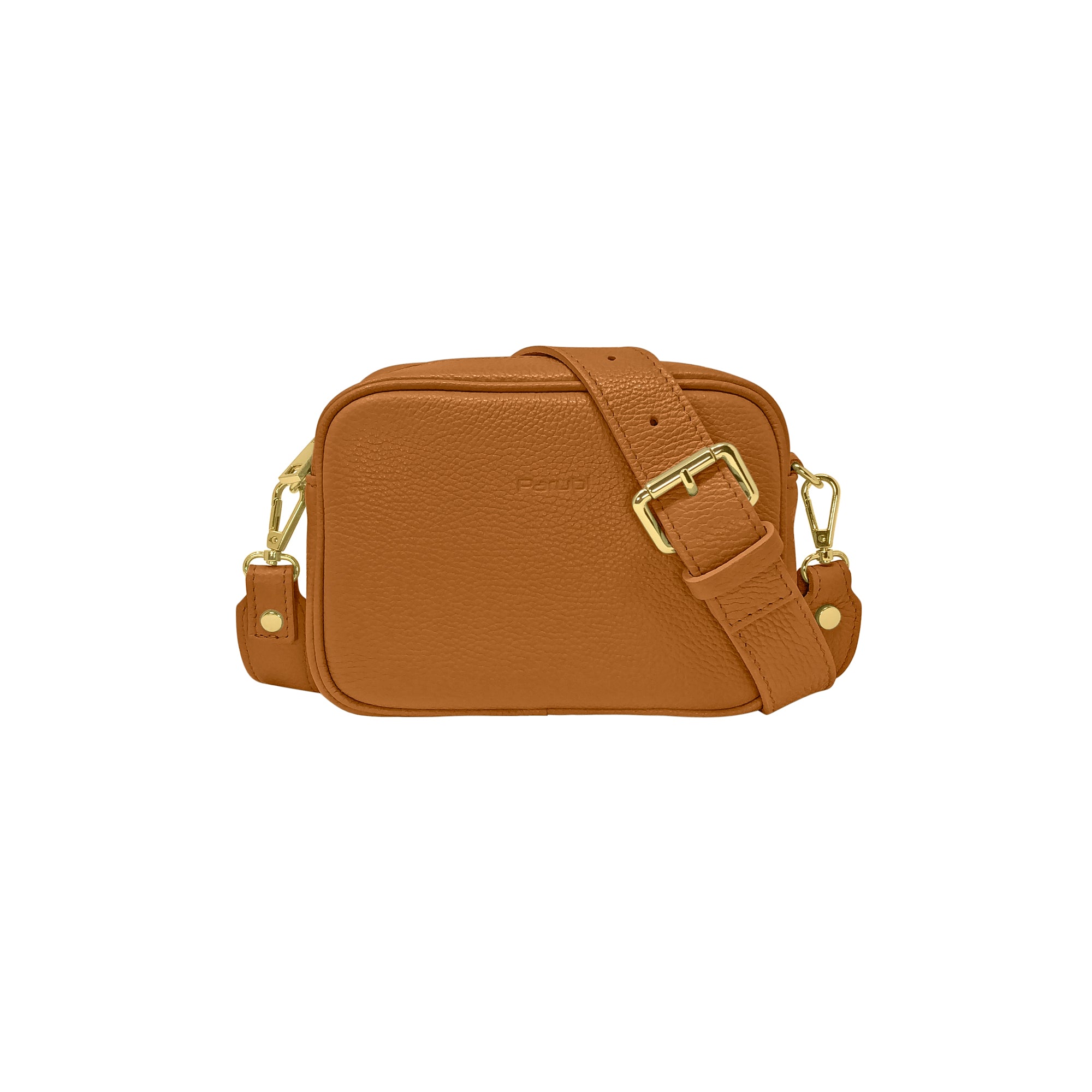 Borsa Donna a Tracolla Marrone Cuoio, In Vera Pelle, Made in Italy, Ginevra