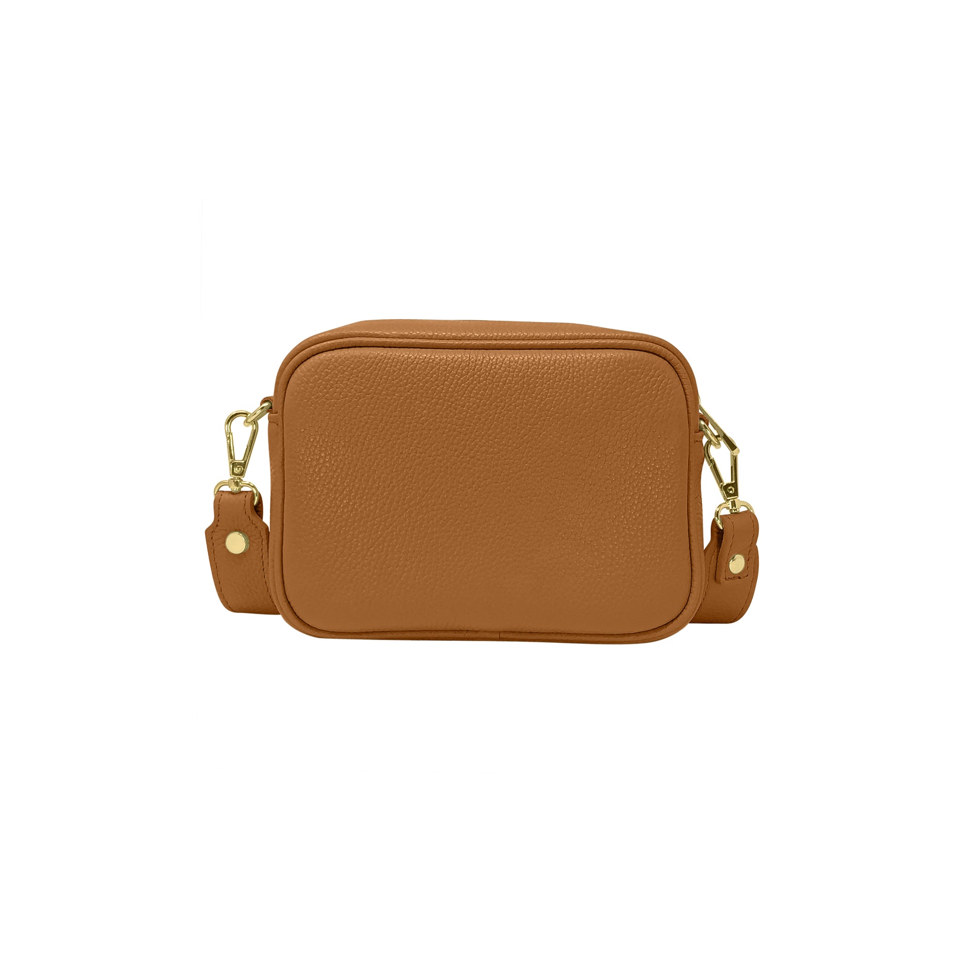 Borsa Donna a Tracolla Marrone Cuoio, In Vera Pelle, Made in Italy, Ginevra