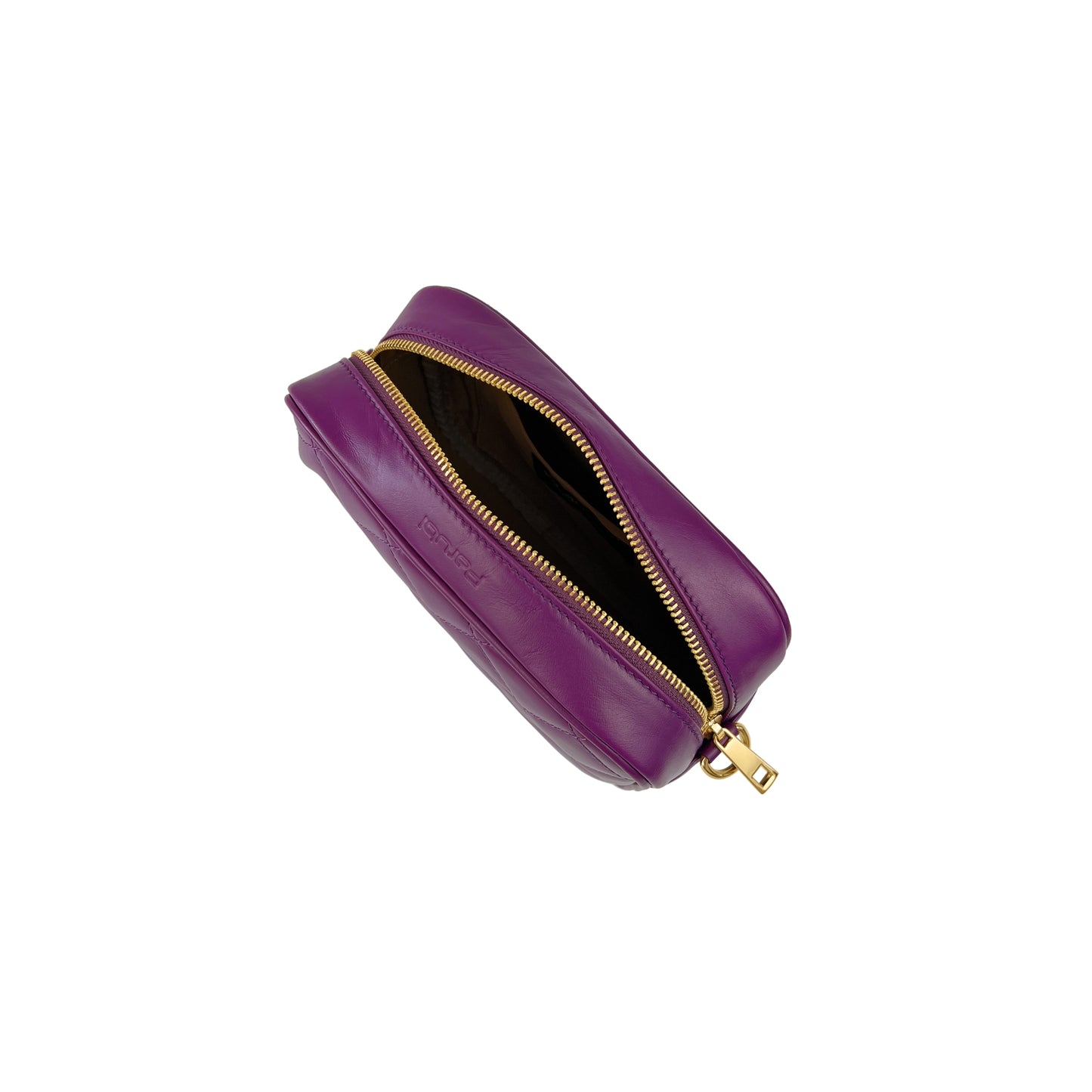 Borsa Donna a Tracolla Trapuntata Viola, In Vera Pelle, Made in Italy, Nora Parubi Borse - vista 7