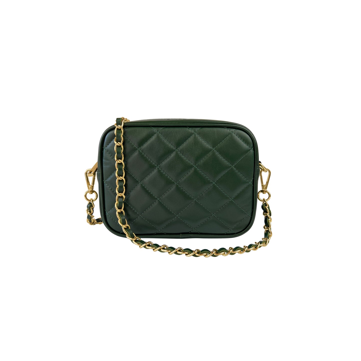 Borsa Donna a Tracolla Trapuntata Verde, In Vera Pelle, Made in Italy, Nora Parubi Borse - foto prodotto