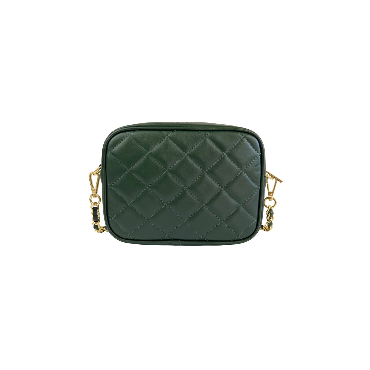 Borsa Donna a Tracolla Trapuntata Verde, In Vera Pelle, Made in Italy, Nora Parubi Borse - vista 4