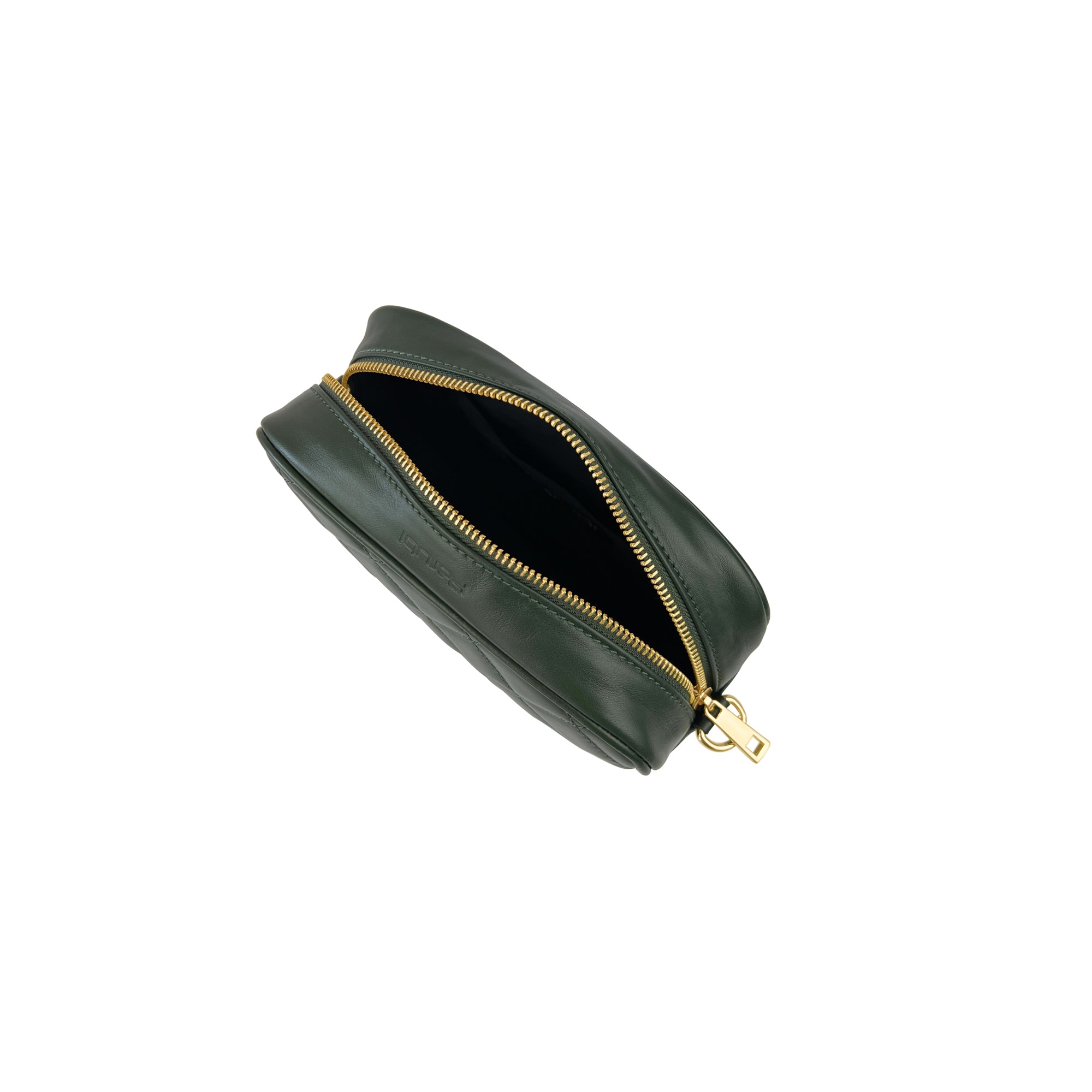 Borsa Donna a Tracolla Trapuntata Verde, In Vera Pelle, Made in Italy, Nora