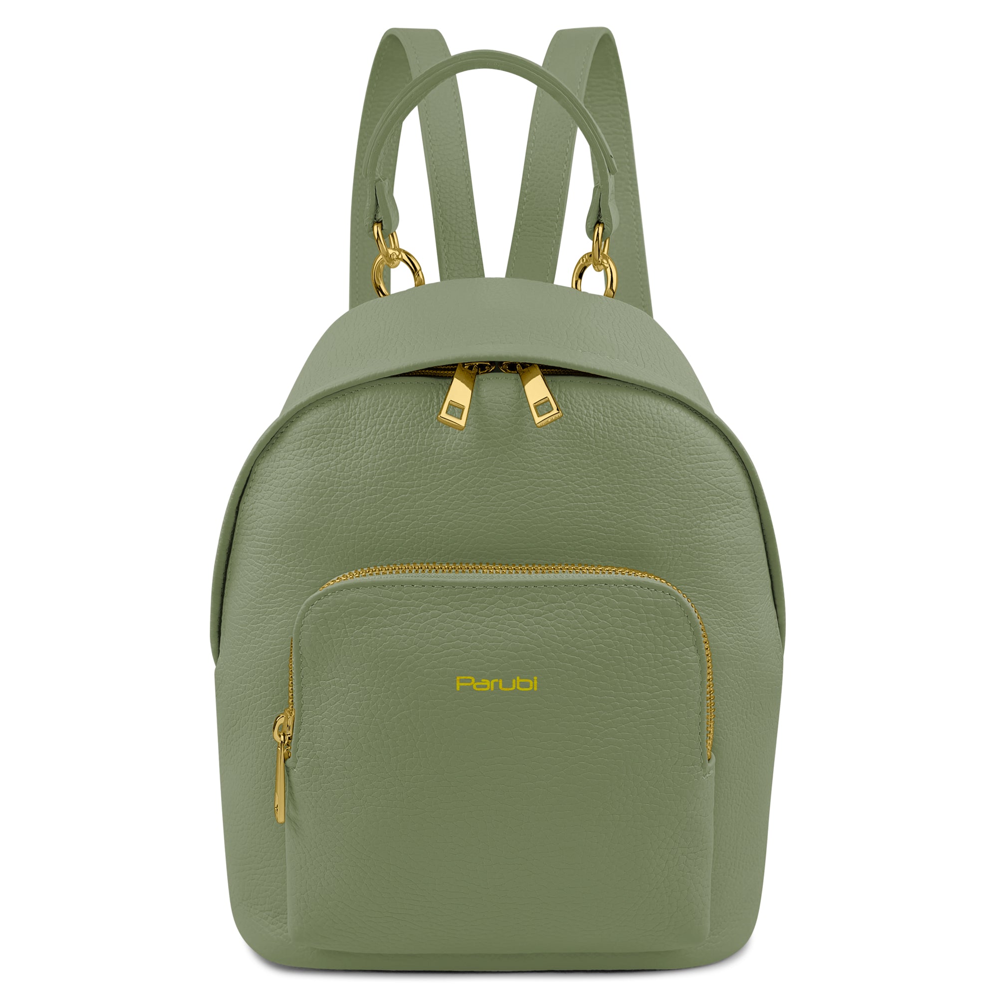Zaino Donna, In Vera Pelle, Made in Italy, Modello Ines Parubi Verde Salvia - vista 10