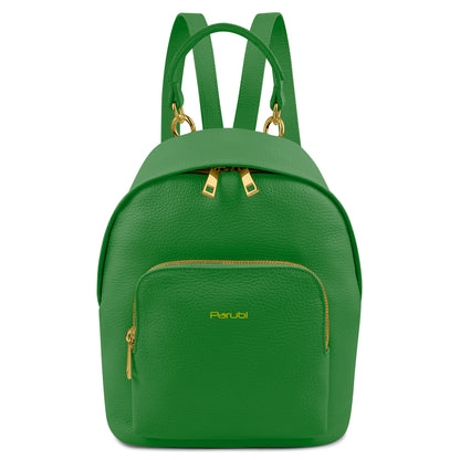 Zaino Donna, In Vera Pelle, Made in Italy, Modello Ines Parubi Verde Bottiglia - vista 82