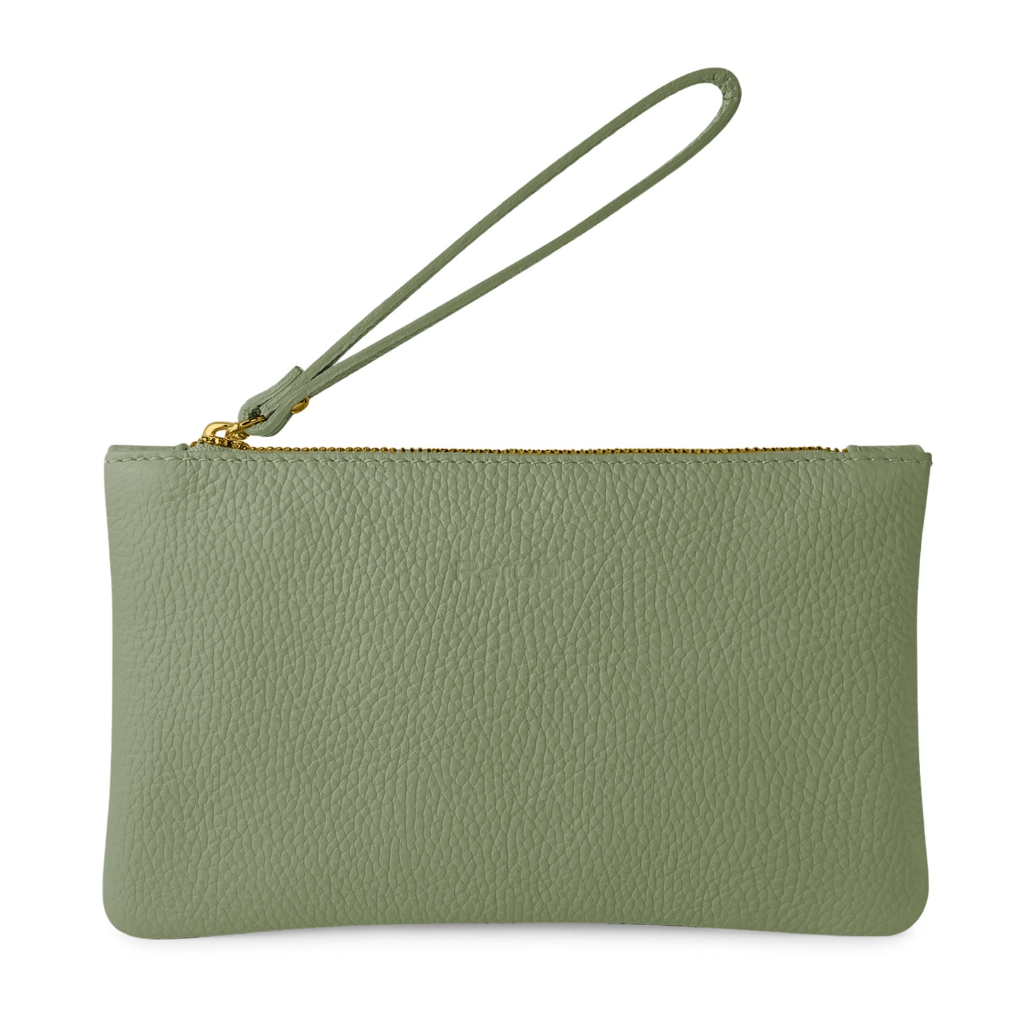 Pochette Donna a Mano, In Vera Pelle, Made in Italy, Modello Aura Parubi Verde Salvia - vista 78