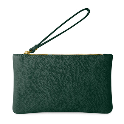Pochette Donna a Mano, In Vera Pelle, Made in Italy, Modello Aura Parubi Verde Petrolio - vista 71