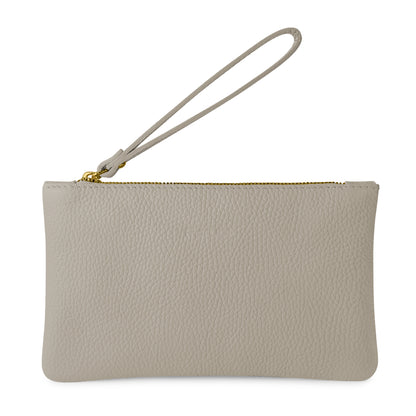 Pochette Donna a Mano, In Vera Pelle, Made in Italy, Modello Aura Parubi Grigio Perla - vista 239