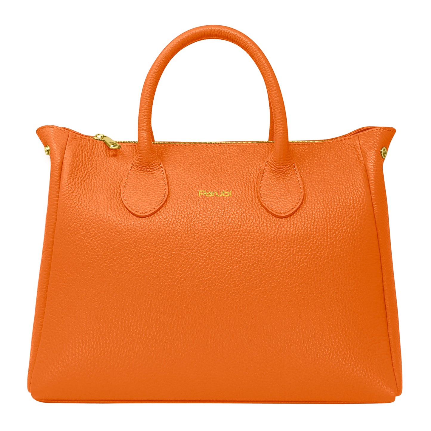 Borsa Donna a Mano con Tracolla, In Vera Pelle Morbida, Made in Italy, Modello Ada Parubi Borse Arancione - vista 168